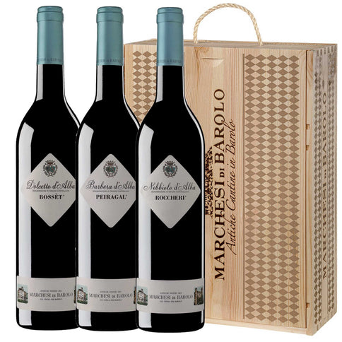 "Le Chicche" di Marchesi di Barolo (cassetta di legno 3 bottiglie)
