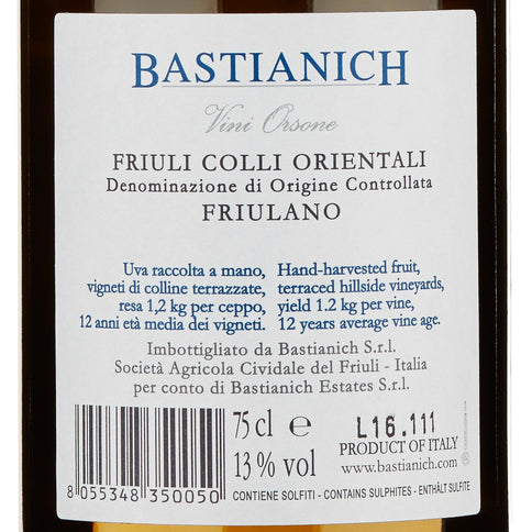 Friuli Colli Orientali DOC Friulano 2023 - Bastianich